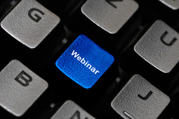 Webinar Taste Blau auf Tastatur