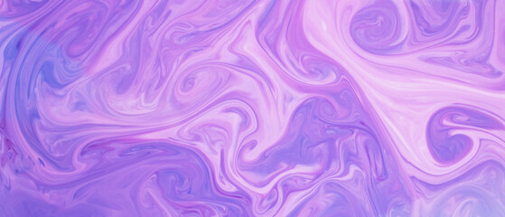 Violet fluid art background. Abstract pattern with chaotic spots of purple colors. Bright creative backdrop on liquid