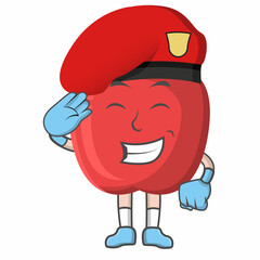 Obraz premium Apple soldier design character, design vector illustraton.