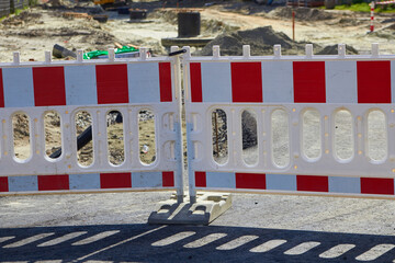 closed road for repairs,road repairs in the city on the street