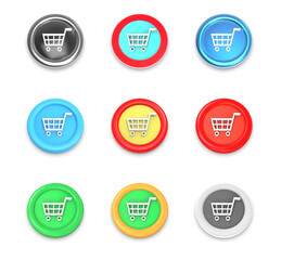 Shopping cart 3D icons - 3D illustrations