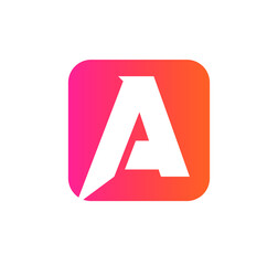 modern square A logo letter design concept isolated on white background