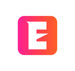 modern square E logo letter design concept isolated on white background