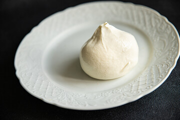 buratta cheese Burratina fresh healthy meal food snack diet on the table copy space food background rustic top view