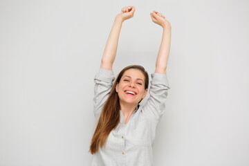 Smiling woman isolated portrait