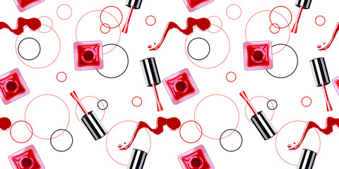 seamless pattern of a jar of red lacquer