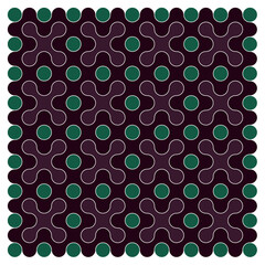 Multicolor truchet tiling connections illustration