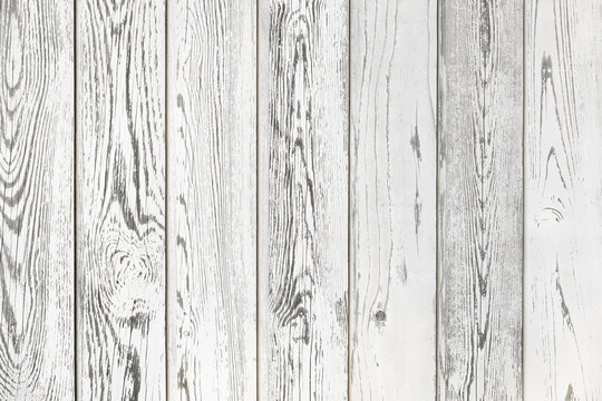 White wood texture background. Shabby white painted wood. Top view surface of the table to shoot flat lay.