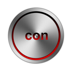 con 3d Button metallic rot