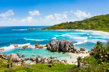Anse Cocos - one of the most beautiful beach of Seychelles. La Digue Island, Seychelles