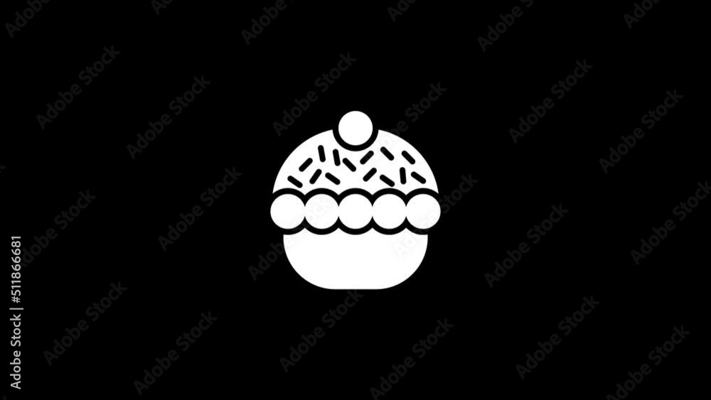 Poster white picture of pie on a black background. easter cake. distortion liquid style transition icon for