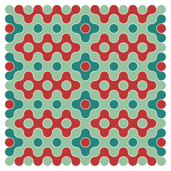 Multicolor truchet tiling connections illustration