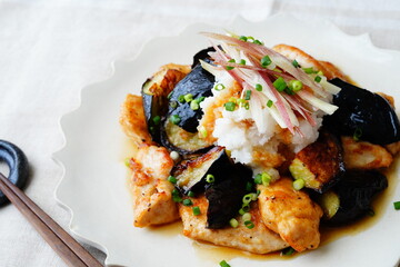 なすと鶏肉のさっぱり煮