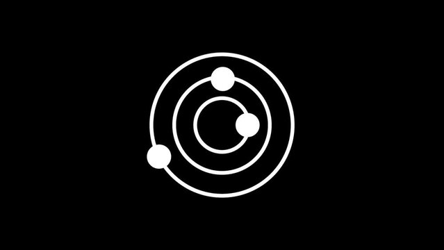 White picture of solar system on a black background. planets of the solar system in space. Distortion liquid style transition icon for your project. 4K video animation for motion graphics and