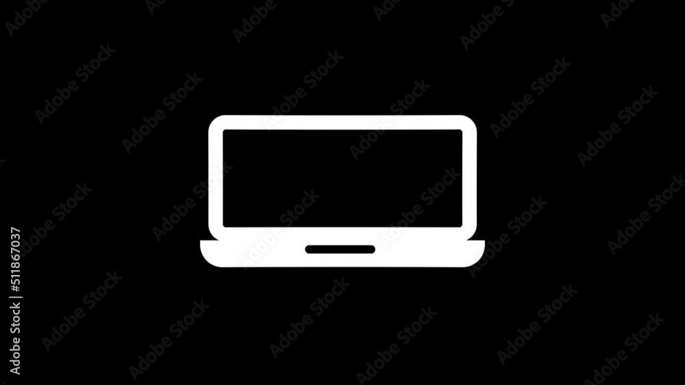 Poster white picture of laptop on a black background. work on a beech laptop in a cafe. distortion liquid s