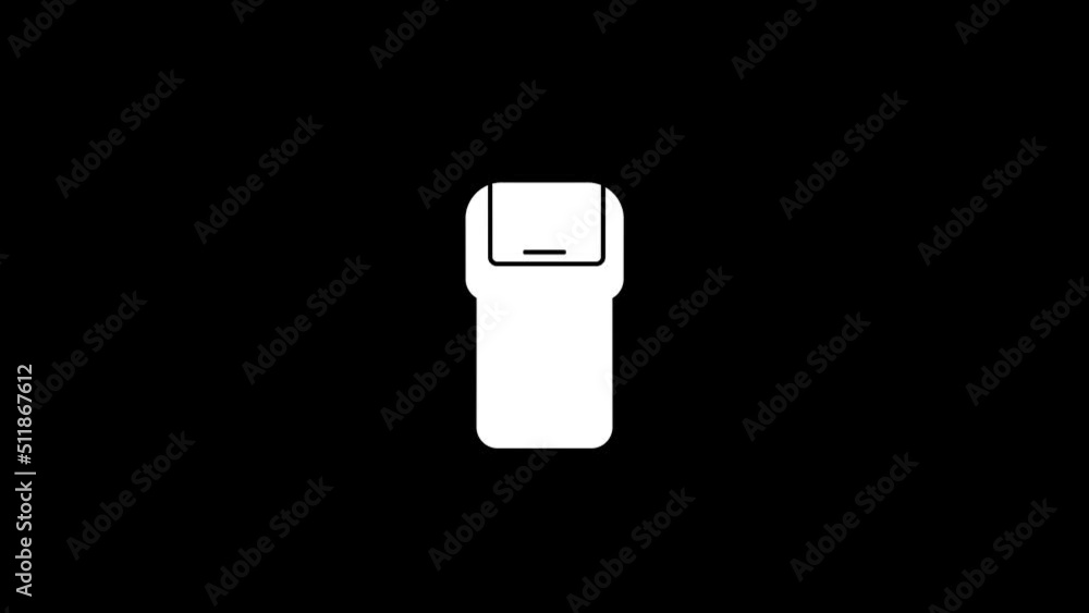 Poster white picture of waste basket on a black background. garbage sorting. distortion liquid style transi