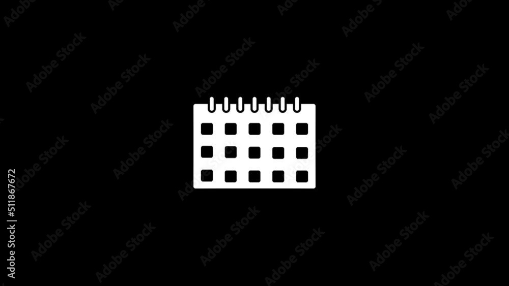 Poster white picture of calendar on a black background. days of the month. distortion liquid style transiti