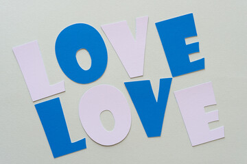 love, love on a paper background