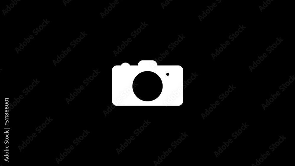 Poster white picture of camera on a black background. capturing important points. distortion liquid style t