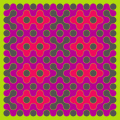 Multicolor truchet tiling connections illustration