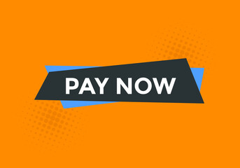 Pay Now button. Pay Now text web banner template. Sign icon banner
