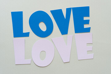 double love letters in blue and pink