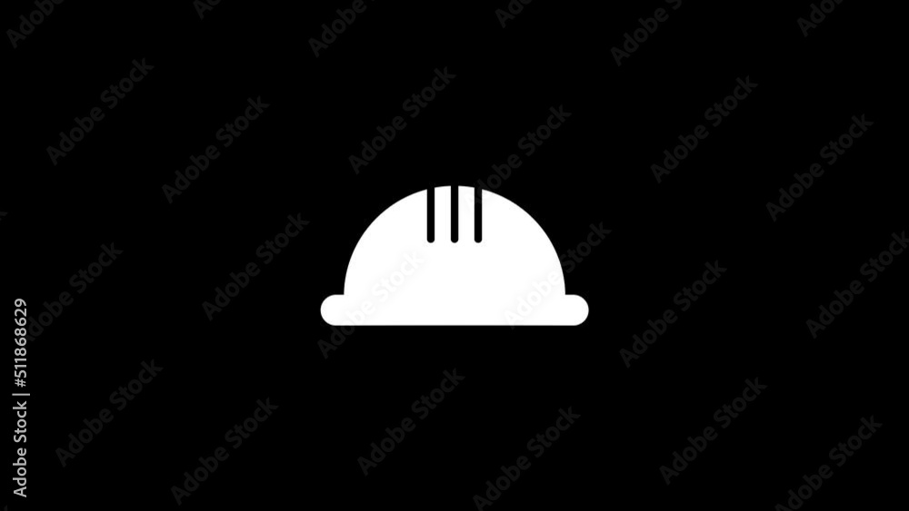 Poster white picture of helmet on a black background. technical safety of employees of the enterprise. dist