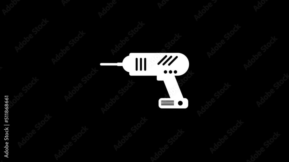 Poster white picture of screwdriver on a black background. drilling tool. distortion liquid style transitio
