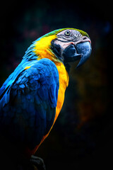 blue and yellow macaw