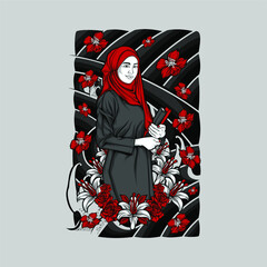 hijab girl illustration