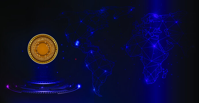 Cripto Currency Token Launch Banner Background or Landing Page