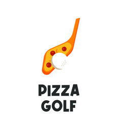 Golf pizza simple illustration logo