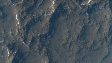 View of the 3d rendering realistic planet mars surface from space.
