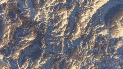 View of the 3d rendering realistic planet mars surface from space.
