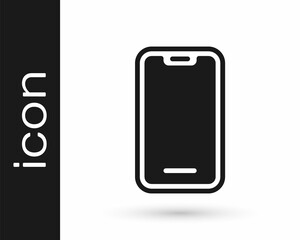 Black Smartphone, mobile phone icon isolated on white background. Vector