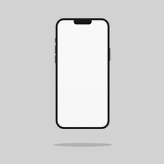 Smartphone Mock-up with white screen. UI/UX Mock-up template. 3d issometric phone Mock-up