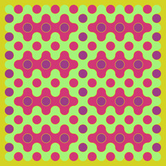 Multicolor truchet tiling connections illustration