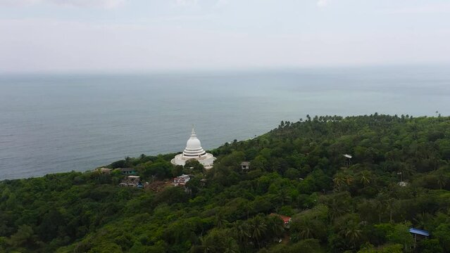 Japanese Peace Pagoda, Buddhist temple near Unawatuna in Sri Lanka