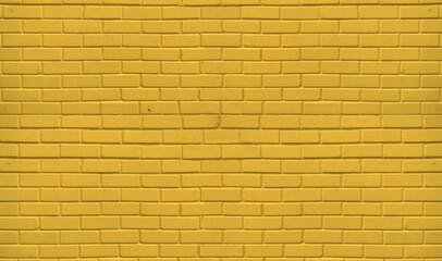 A yellow brick wall. The brick wall painted in yellow.