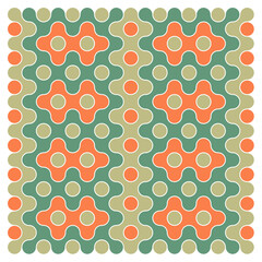 Multicolor truchet tiling connections illustration