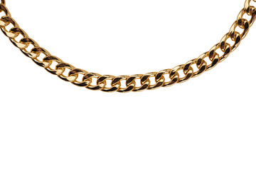 model in modern gold metal necklace chain. Necklace on woman's neck. women's gold pendant around the neck of a girl, women's jewelry, women's accessories, women's jewelry.