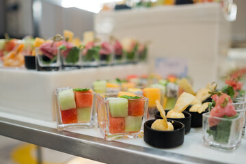 catering food, dessert and sweet, mini canapes, snacks and appetizers, food for the event, sweetmeat
