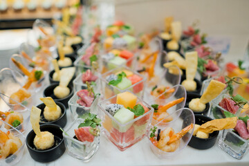 catering food, dessert and sweet, mini canapes, snacks and appetizers, food for the event, sweetmeat
