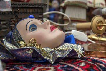 Vintage doll at one of the stands at a flea market