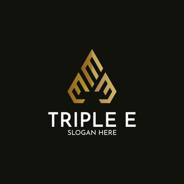 Modern Triple E logo vector form abstract triangle. Very suitable for any business.