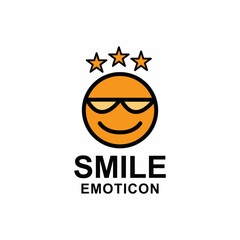 Smile emoticon logo Design vector