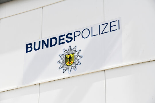 Cologne, Germany - June 3, 2022: Logo of the Federal Police, Bundespolizei in Cologne, Germany - BPOL is a uniformed federal police force in Germany