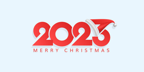 Merry Christmas 2023 with Santa Clause hat concept
