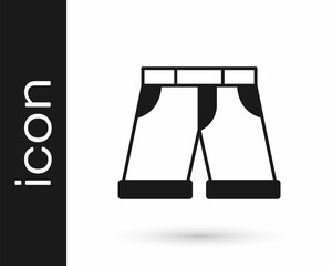 Black Short or pants icon isolated on white background. Vector