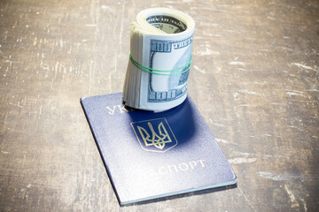 Banknotes on the passport of Ukraine. Difficulties in crossing the border due to the war in Ukraine